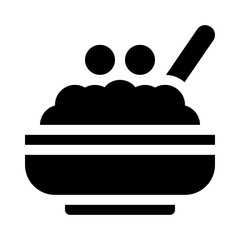 Cereal Bowl with Spoon glyph icon