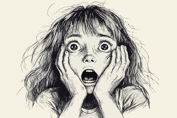 A scared girl