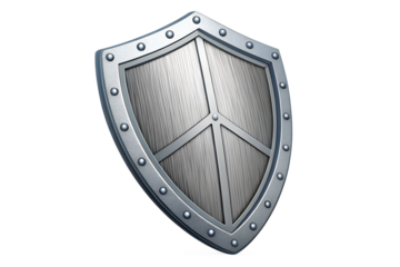 Metal Shield Icon isolated. PNG transparency