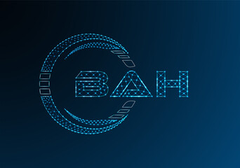 BAH low poly letter logo vector design. BAH lower poly logo design.