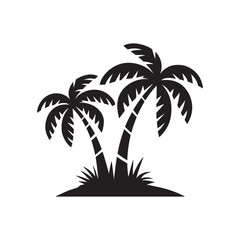 Obraz premium Palm Tree Silhouette Design Vector