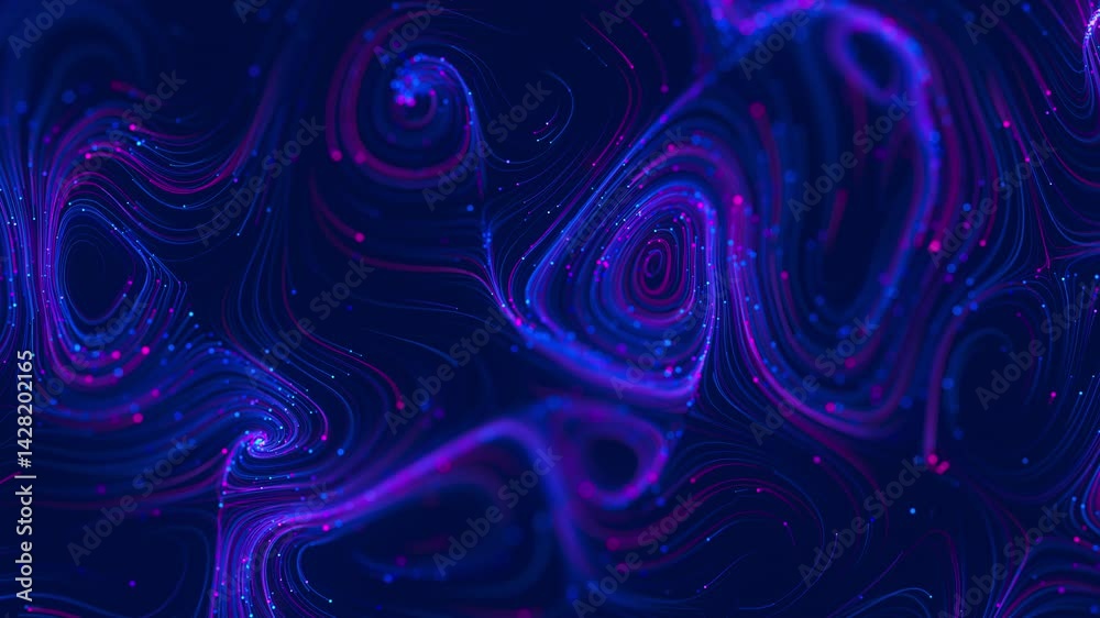 Poster big data swirl patterns in futuristic cyberspace. whirl flow of data in quantum digital network. neo
