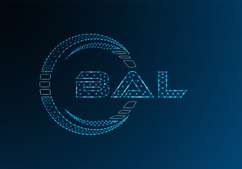 BAL low poly letter logo vector design. BAL lower poly logo design.