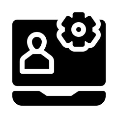 Online Coaching glyph icon
