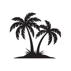 Fototapeta premium Palm Tree Silhouette Design Vector