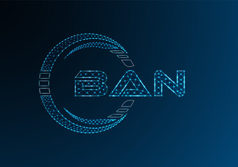BAN low poly letter logo vector design. BAN lower poly logo design.