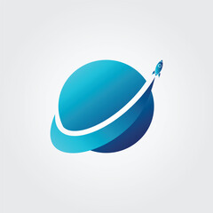Orbit Planet 2 icon vector design illustration