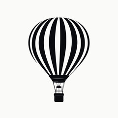 Naklejka premium Hot air balloon silhouette soaring in the sky 