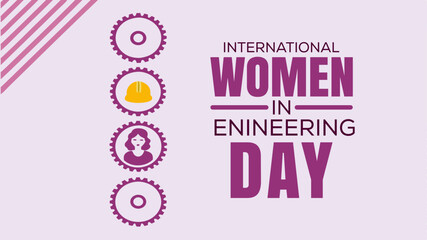 International Women in Engineering Day Banner poster Design Vector Template