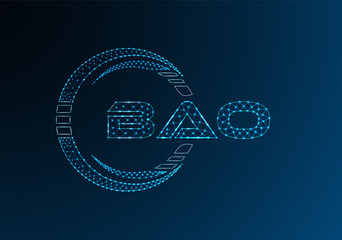 BAO low poly letter logo vector design. BAO lower poly logo design.