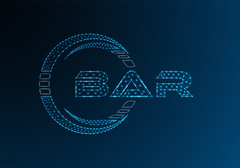 BAR low poly letter logo vector design. BAR lower poly logo design.