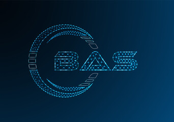 BAS low poly letter logo vector design. BAS lower poly logo design.