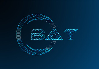 BAT low poly letter logo vector design. BAT lower poly logo design.