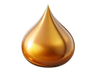 Golden Essence – Shiny Metallic Droplet in Teardrop Form