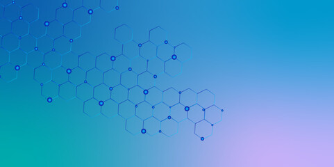 Hexagonal abstract metal background design. Abstract background design. Hexagons pattern on blue background. Hexagon futuristic background vector for technology and finance concept.