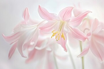Fototapeta premium Delicate, pastel pink flowers in soft focus