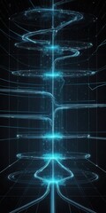 Obraz premium An intricate abstract technology background featuring interconnected lines and dots, creating a dynamic network effect in vibrant colors and gradients.