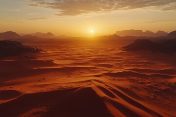 Fototapeta premium Stunning desert sunrise panorama