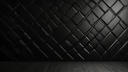 Black wall background for placing text.