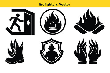 Fire extinguisher vector icon set symbol illustration.