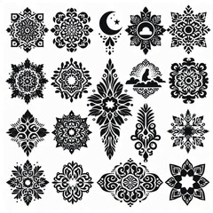 create ornaments Silhouette with white background 