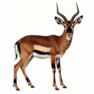Graceful wash antelope isolated watercolor vector illustration svg