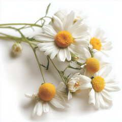 daisies on white background