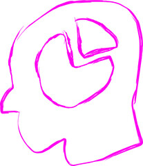 data analytics icon in doodle style. purple line scribble icon