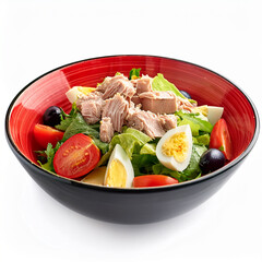 aliment, salade, Ni&ccedil;oise,  repas, tomates, thon, l&eacute;gume, diners, sain, assiette, l&eacute;gume, viande, cuisine, laitue, plat,  d&eacute;jeuner, r&eacute;gime, oignon, frais, vert, blanc, poivre, cuisin&eacute;, frire, bon vivan