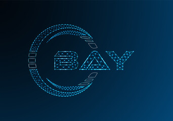 BAY low poly letter logo vector design. BAY lower poly logo design.