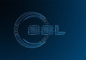 Naklejka premium BBL low poly letter logo vector design. BBL lower poly logo design.