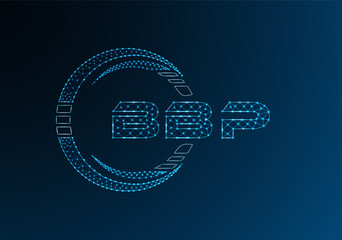 BBP low poly letter logo vector design. BBP lower poly logo design.