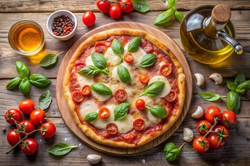 Rustic styled pizza layout with clear text zone perfect for advertisements promotions social media posts website headers food blog visuals and marketing designs milkyhexddway Backgrounds ads poster 3