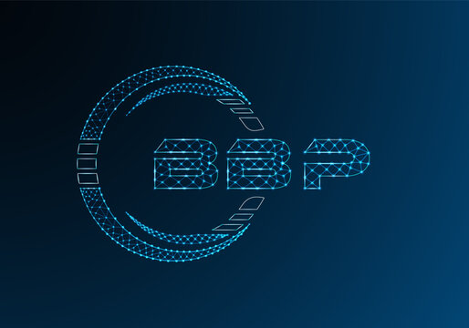 BBP low poly letter logo vector design. BBP lower poly logo design.
