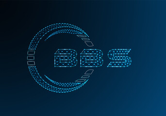 BBS low poly letter logo vector design. BBS lower poly logo design.