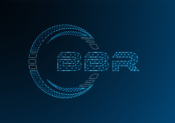 BBR low poly letter logo vector design. BBR lower poly logo design.