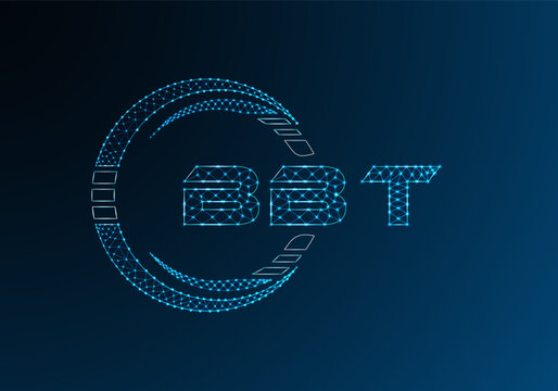 BBT low poly letter logo vector design. BBT lower poly logo design.