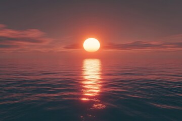Sunset over calm ocean