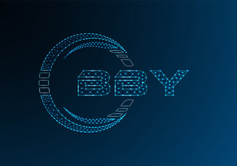 BBY low poly letter logo vector design. BBY lower poly logo design.