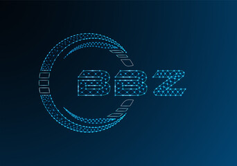 BBZ low poly letter logo vector design. BBZ lower poly logo design.