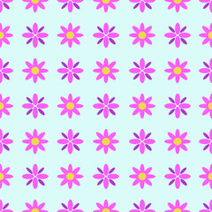 seamless pattern with pink flowers