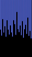 Blue neon lines vertical background glowing down, dark with bright lines. Suitable for presentations, business, advertising, etc.