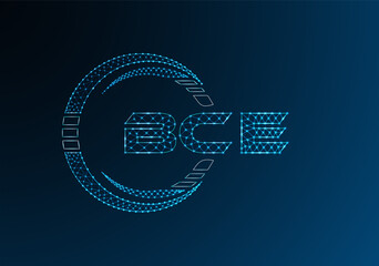BCE low poly letter logo vector design. BCE lower poly logo design.