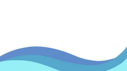 simple blue water wave border, flat style