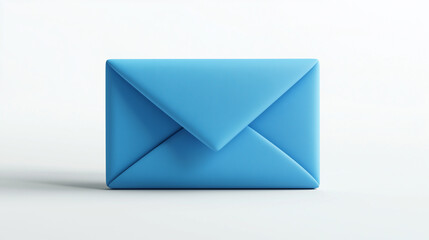 High-Resolution 3D Envelope Icon Featuring an Open Mail Symbol with Smooth Polished Surface, Fully Isolated on Pure White Background, Generated AI
