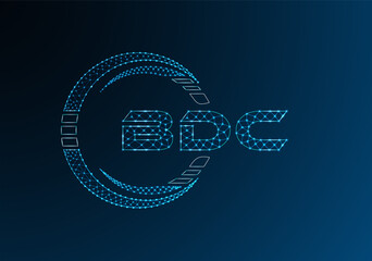 BDC low poly letter logo vector design. BDC lower poly logo design.