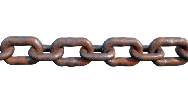 rusty chain isolated on white