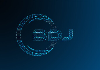 BDJ low poly letter logo vector design. BDJ lower poly logo design.