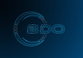 BDO low poly letter logo vector design. BDO lower poly logo design.