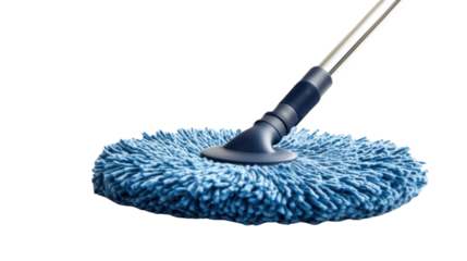 blue mop isolated on white